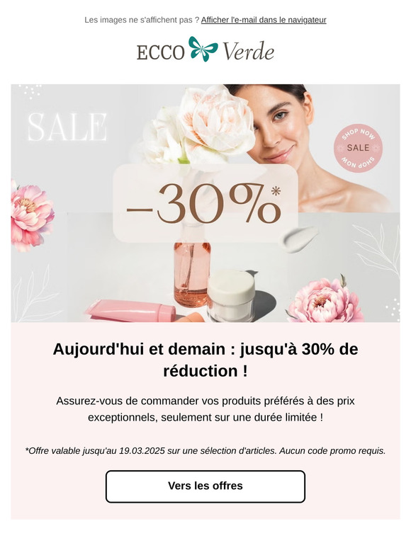 C'est l'heure des bonnes affaires : jusqu'à demain seulement !