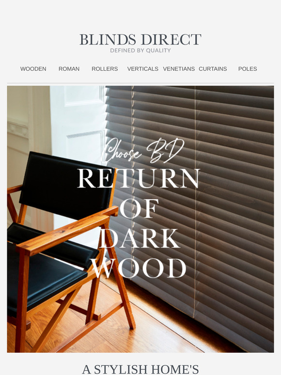 Timeless & elegant: Dark wood blinds & shutters + 20% off and FREE delivery