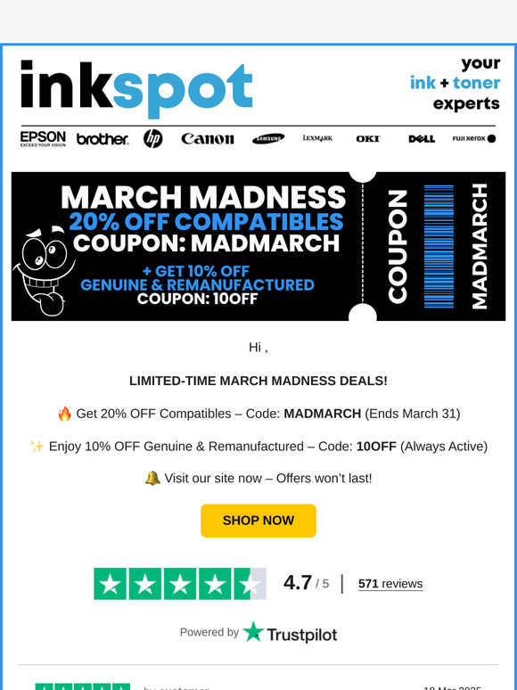 March Madness: Get 20% Off Compatibles