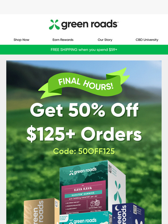 50% Off $125+ Orders Ends Soon!