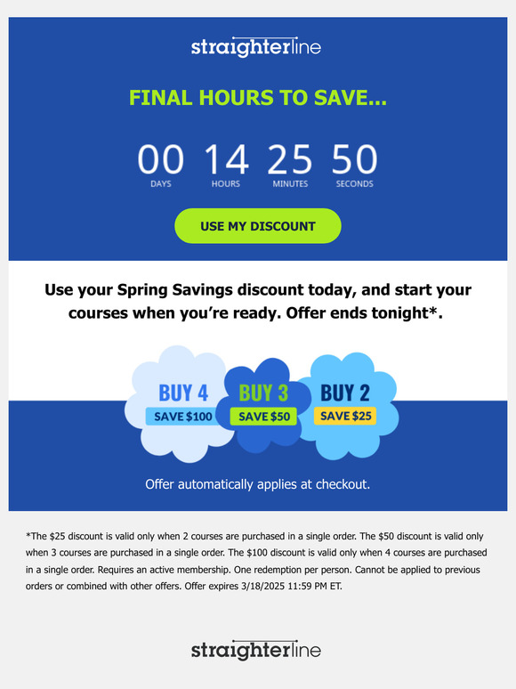 🎓 Sorry, but this is it … last day to save!