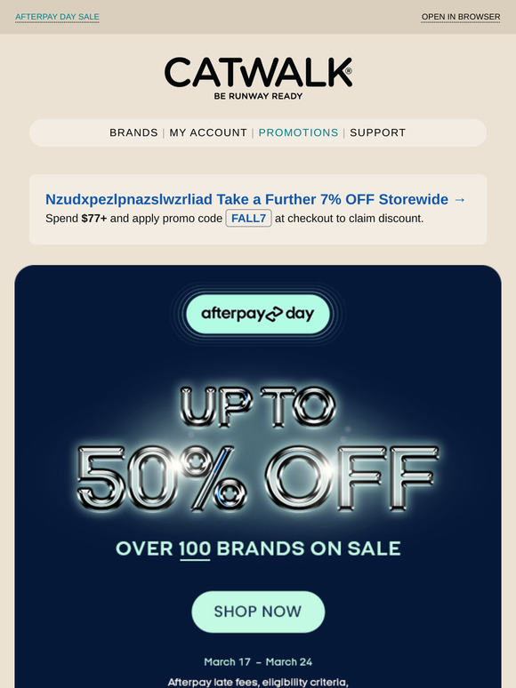 ✨ —— Shop Up to 50% OFF This Afterpay Day Sale! →