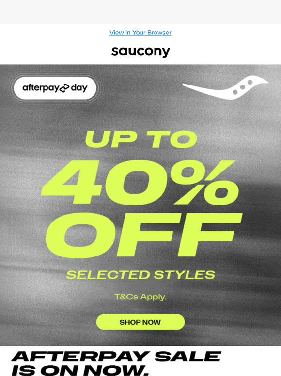 Up to 40% off selected styles