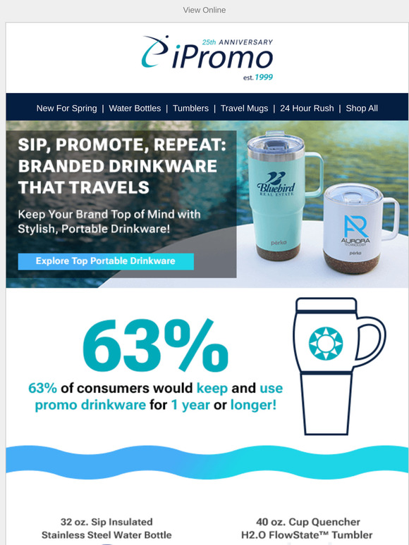 Hydrate On-The-Go with Portable Drinkware + Your Logo
