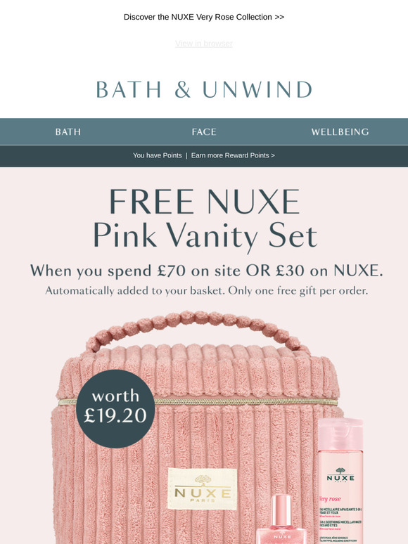 FREE NUXE Pink Vanity Set worth £19