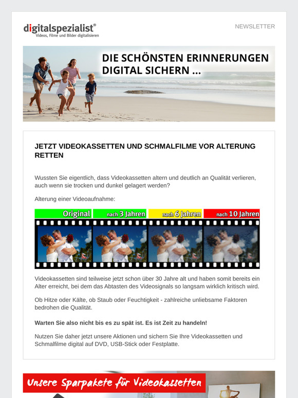 Jetzt Videokassetten und Schmalfilme retten