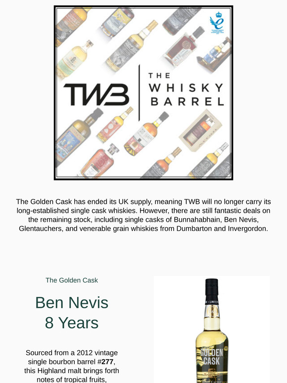 Deals on Golden Cask | Ben Nevis, Bunnahabhain & more ⏰