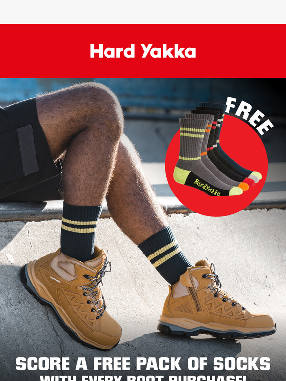 Get a free pack of socks with every boot purchase!