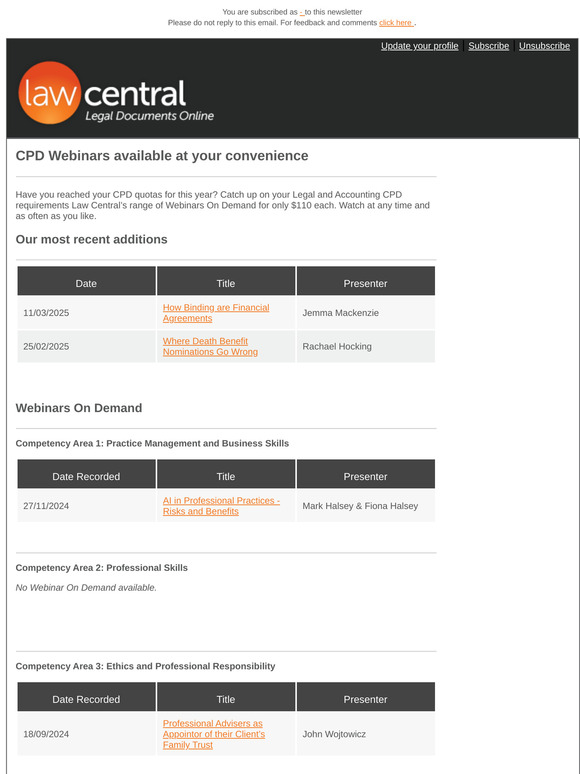 CPD Webinars available at your convenience