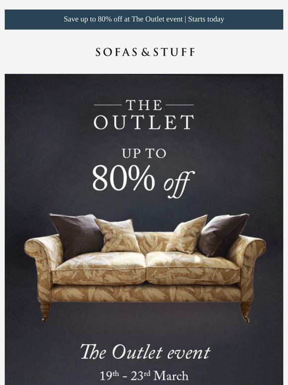 The Outlet event starts today – Up to 80% off