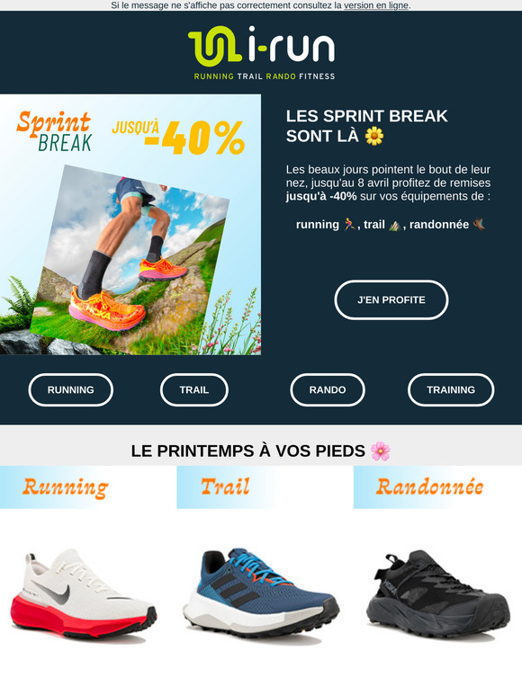 Sprint Break 🌼 Jusqu'à -40%