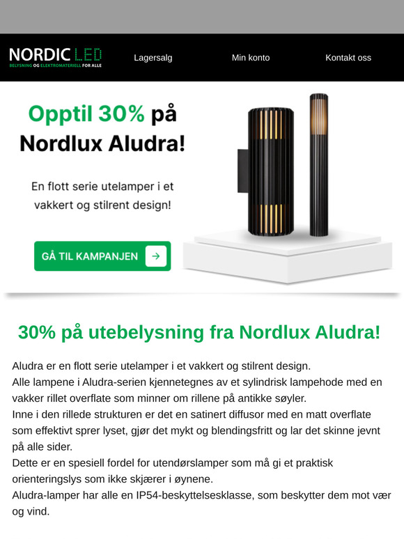 30% på utebelysning fra Nordlux!💡