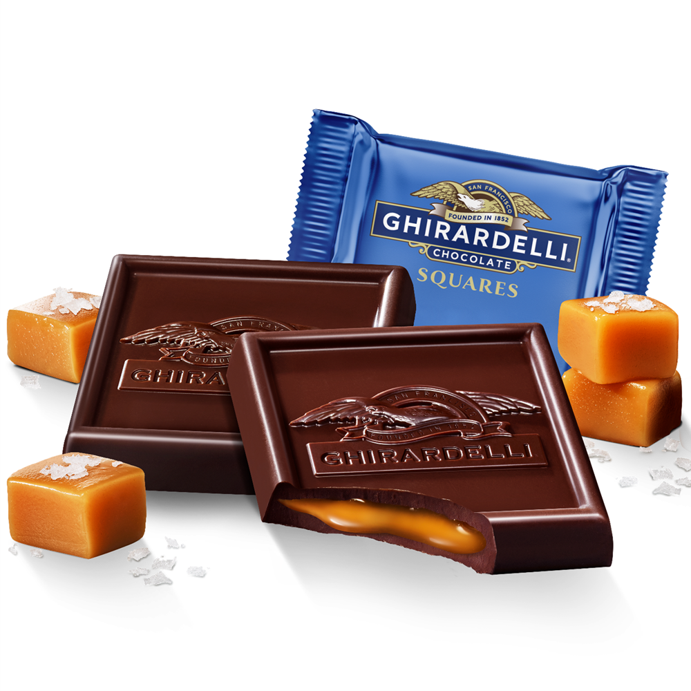 Dark Chocolate Sea Salt Caramel Squares