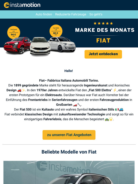 Hallo! Unsere  Marke des Monats heißt: FIAT🚗🔥