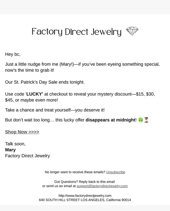 Last Chance to Save on Quality Jewelry! 🍀