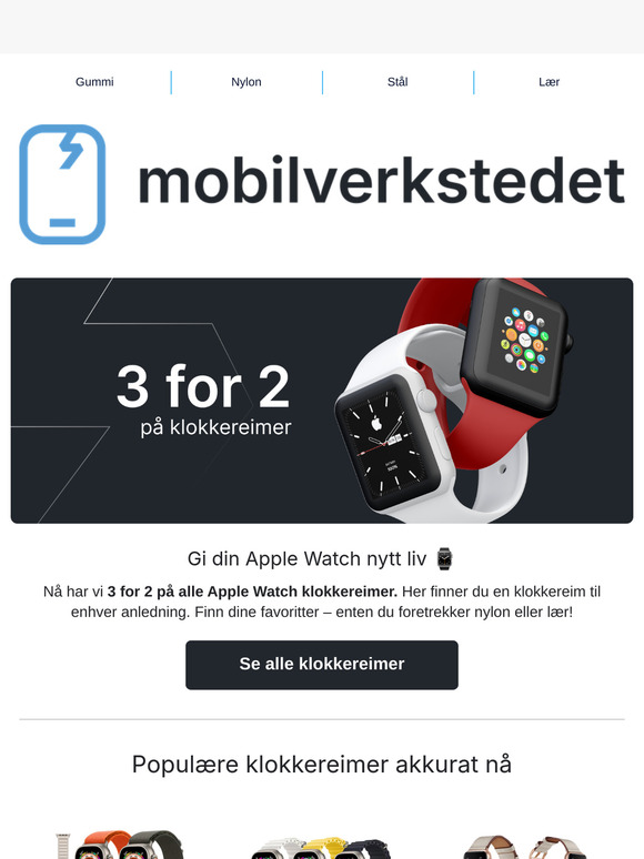 ⌚ 3 for 2 på Apple Watch klokkereimer