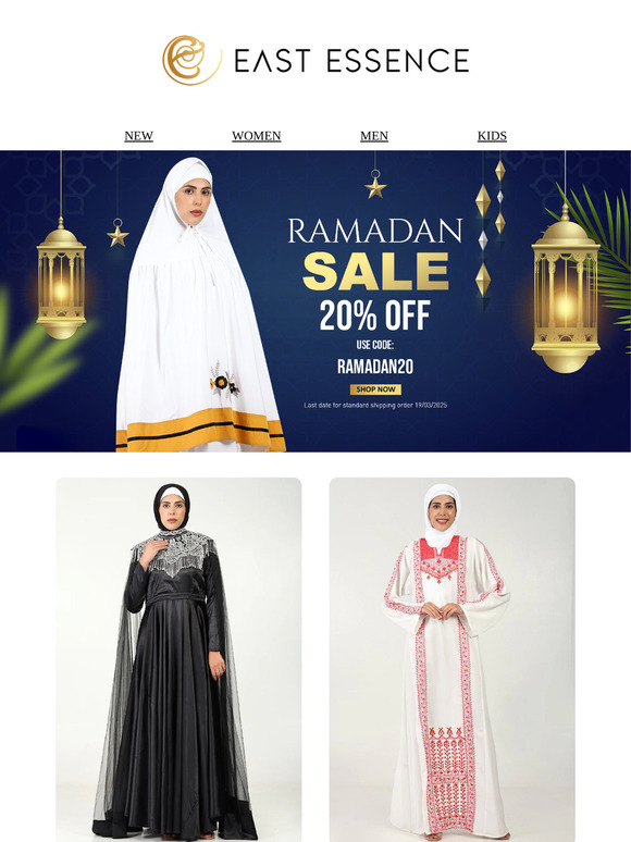 Last Chance! 20% Off Sale & Standard Eid Shipping Cutoff Ends Today!