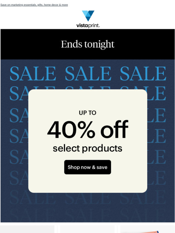 Don’t miss out: Up to 40% off ENDS TONIGHT