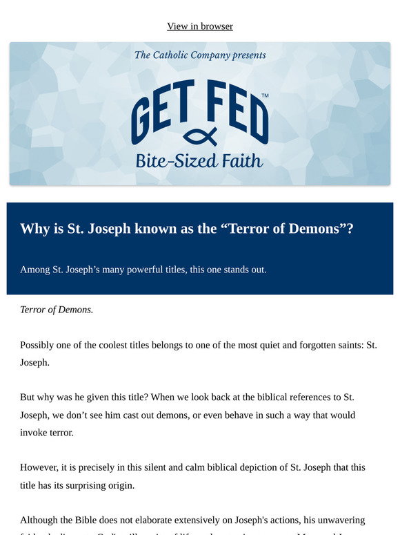 The Catholic Company: Why is St. Joseph known as the “Terror of Demons