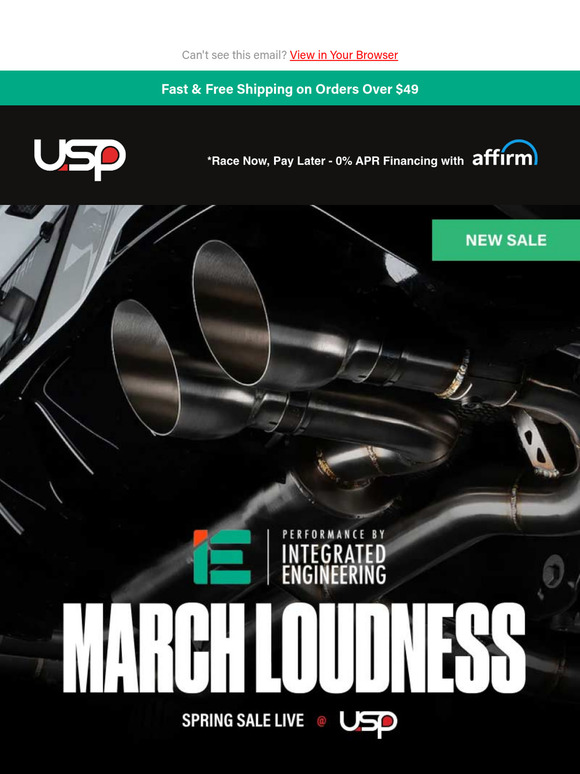 March Loudness Sale: 15% Off IE Performance Parts!