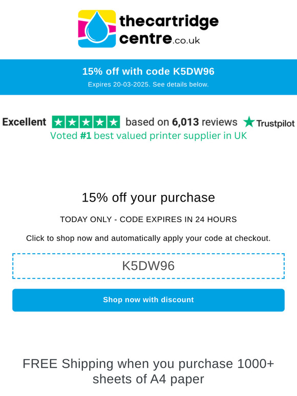 Today Only - 15% Off + Free Shipping