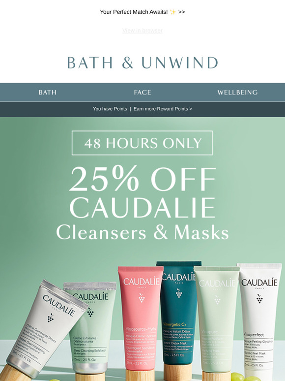 25% OFF Caudalie Cleansers & Masks | 48 Hours Only!