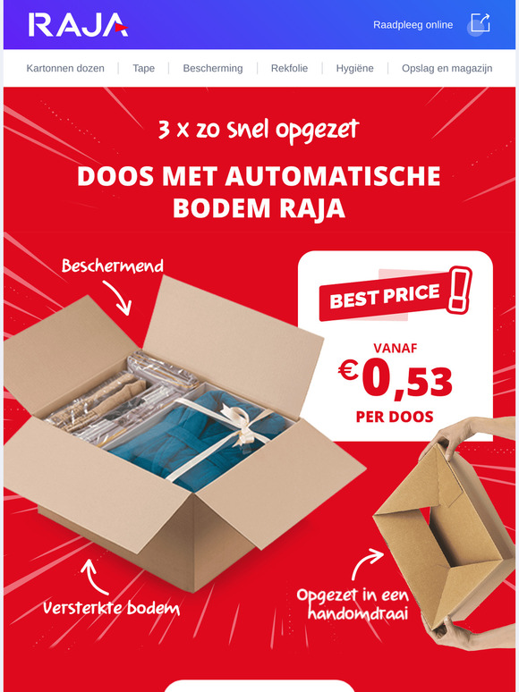 ⏳ Bespaar tijd met onze dozen met automatische bodem