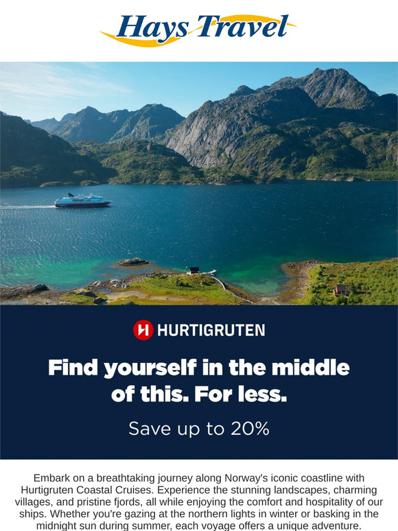 Save up to 20% on your new Hurtigruten adventure!