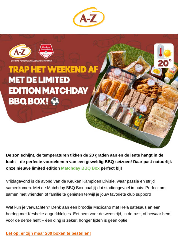 TRAP HET WEEKEND AF MET DE MATCHDAY BBQ BOX!⚽