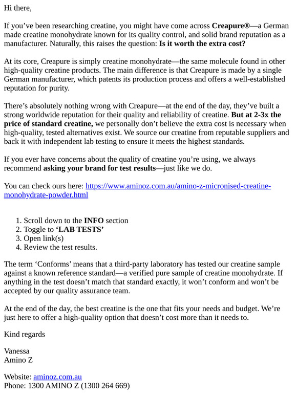 Is Creapure Better Than Standard Creatine?