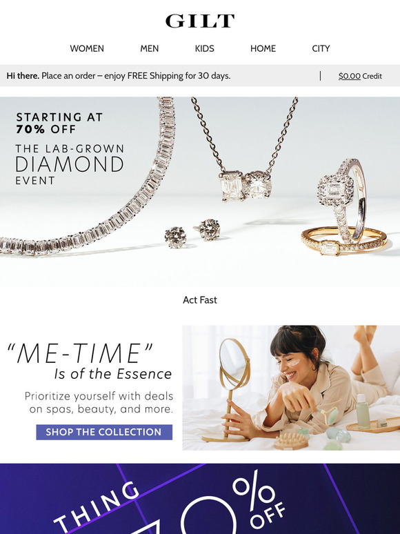 Lab-Grown Diamonds. From 70% Off. WHOA.