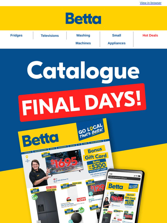 FINAL DAYS to Shop our Catalogue Deals!