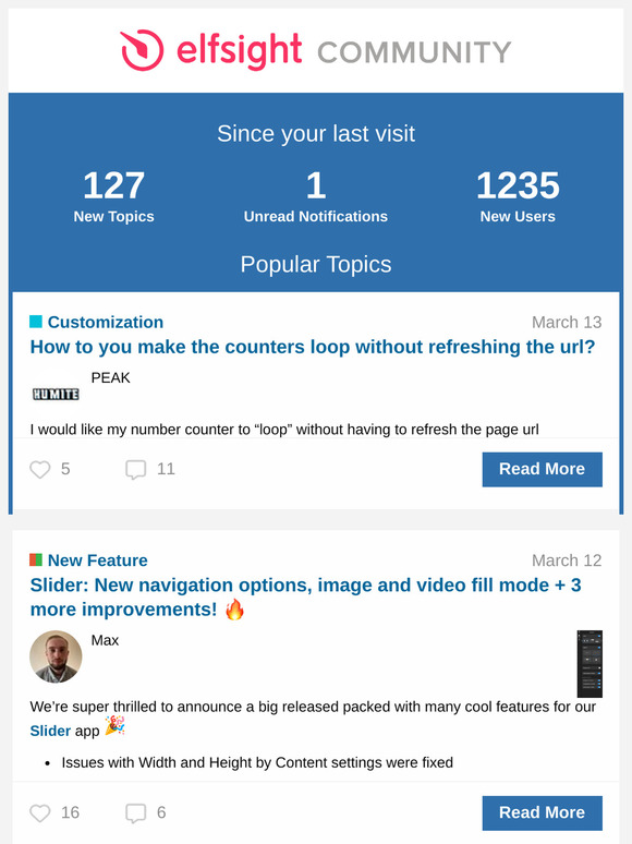 [Elfsight Community] Summary