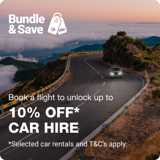 Book a flight to unlock up to 10% OFF* car hire