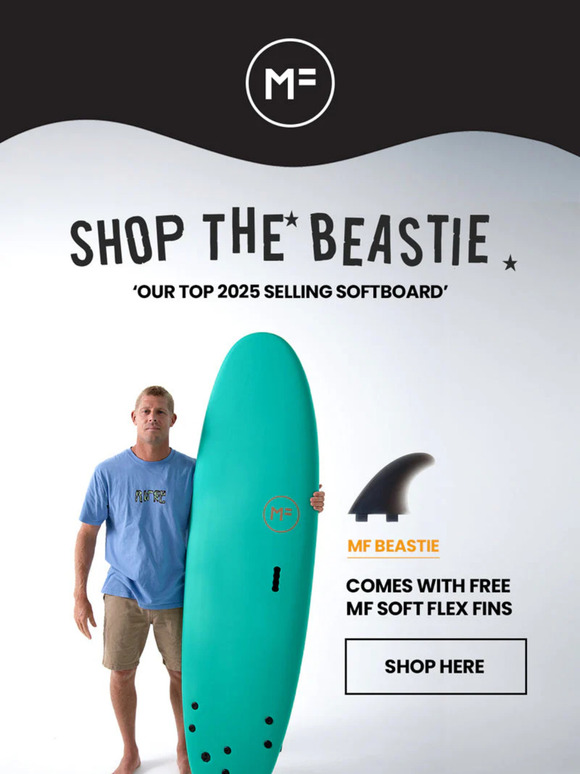 THE PERFECT SOFTBOARD FOR ADULT BEGINNERS AND KIDS, "THE BEASTIE" ALSO COMES WITH FREE FINS! 🌴☀️