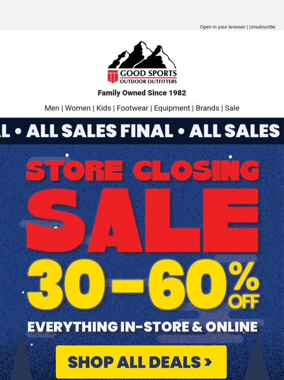 [STORE CLOSING SALE] SAVE 30-60% OFF EVERYTHING!