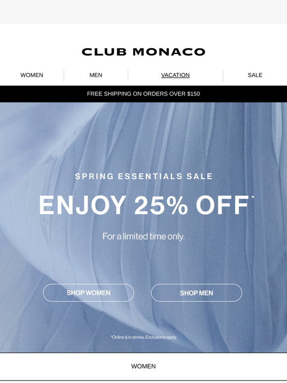 Spring essentials at 25% OFF