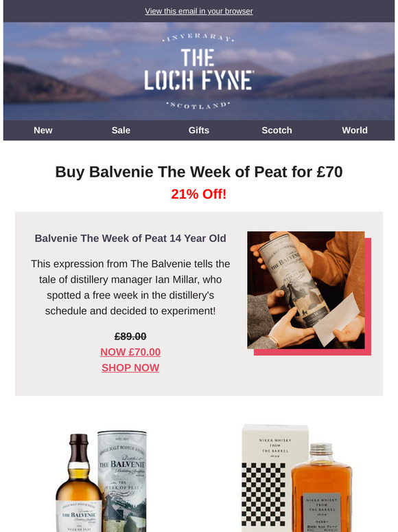 £18 off Balvenie The Week of Peat 14 Year Old