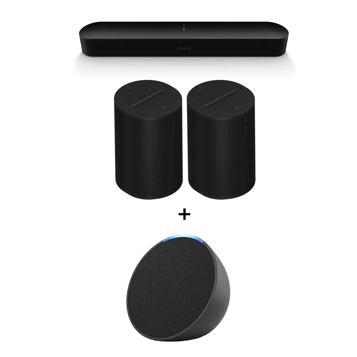 Image of Sonos Entertainment Set - mit Beam Gen. 2 und 2x Era 100  + Amazon Echo Pop