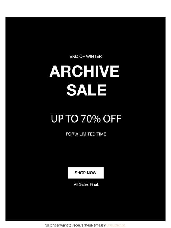 End of Winter Sale Is On