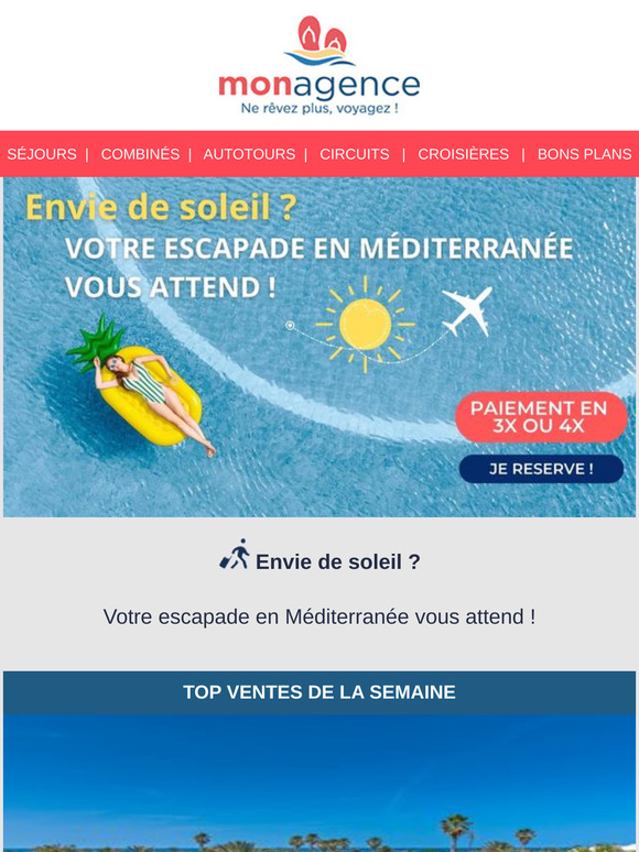 🌞  Évadez-vous au Bassin Méditerranéen dès 252 euros