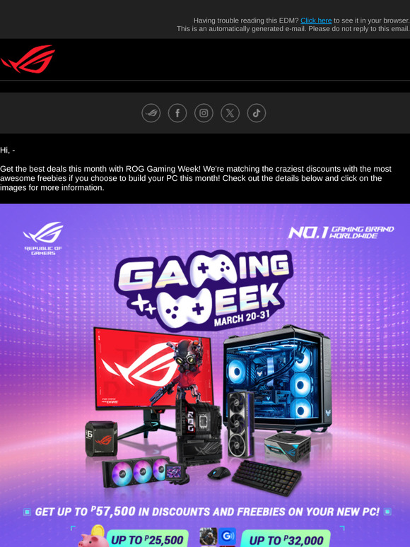Build a PC, get P57,500 discount?! ROG Gaming Week is here.