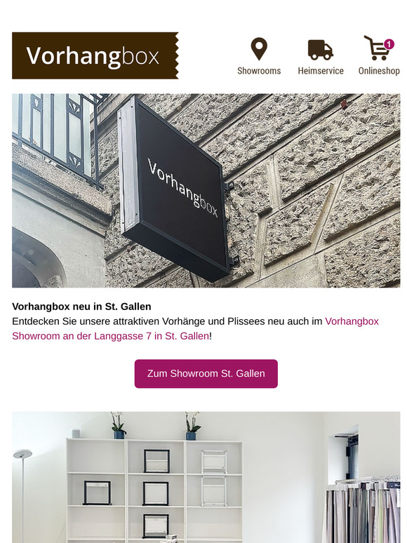 NEU: Vorhangbox-Showroom St. Gallen ist eröffnet. Kommen Sie vorbei und lassen Sie sich inspirieren!