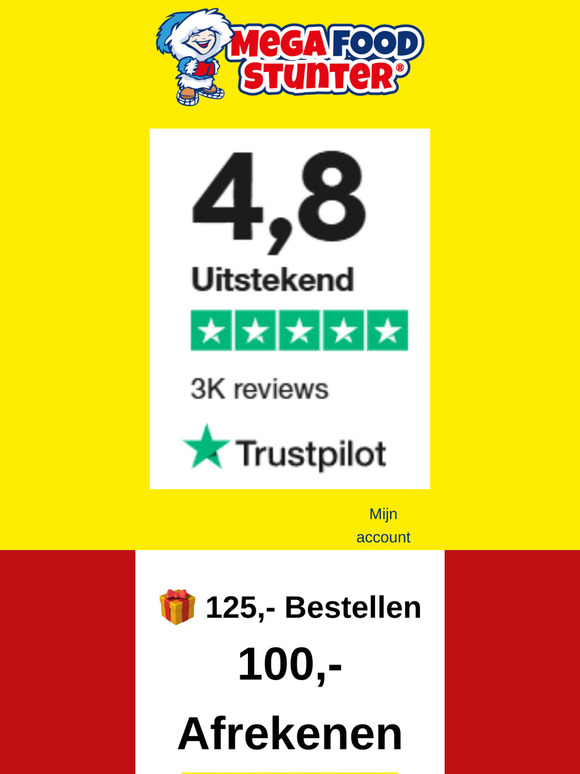 Actie Verlengd t/m Zondag! 🎁125,- Bestellen = 100,- Afrekenen 💶