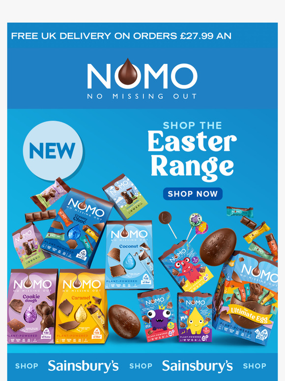 Find NOMO’s Easter range at Sainsbury’s! 🍫