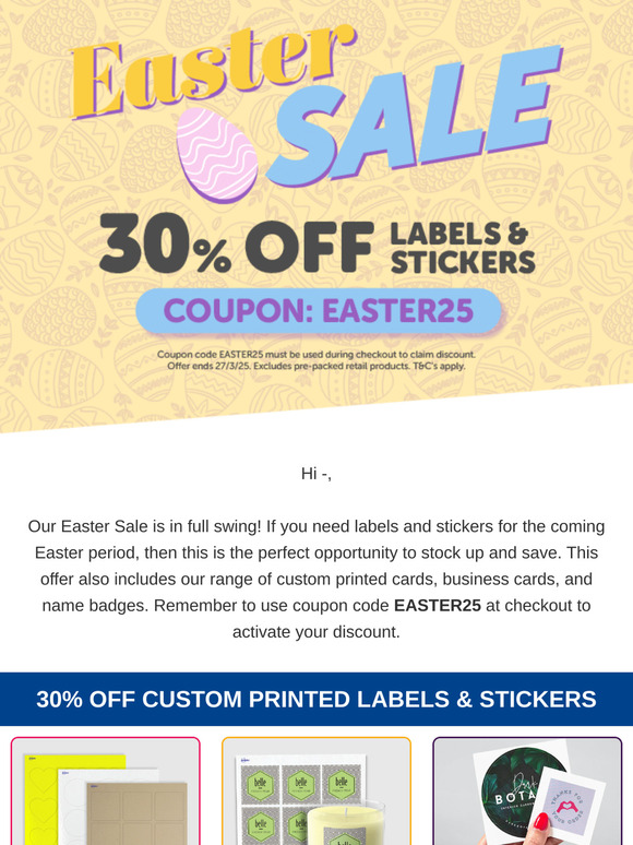 30% Off Easter Sale
