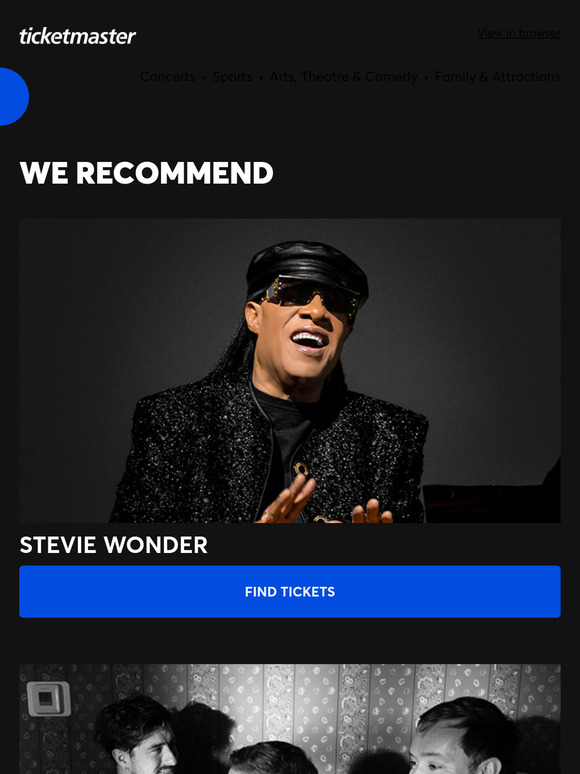 Stevie Wonder, Mumford & Sons, Back To The Future The Musical – Save with exclusive prices plus many more!