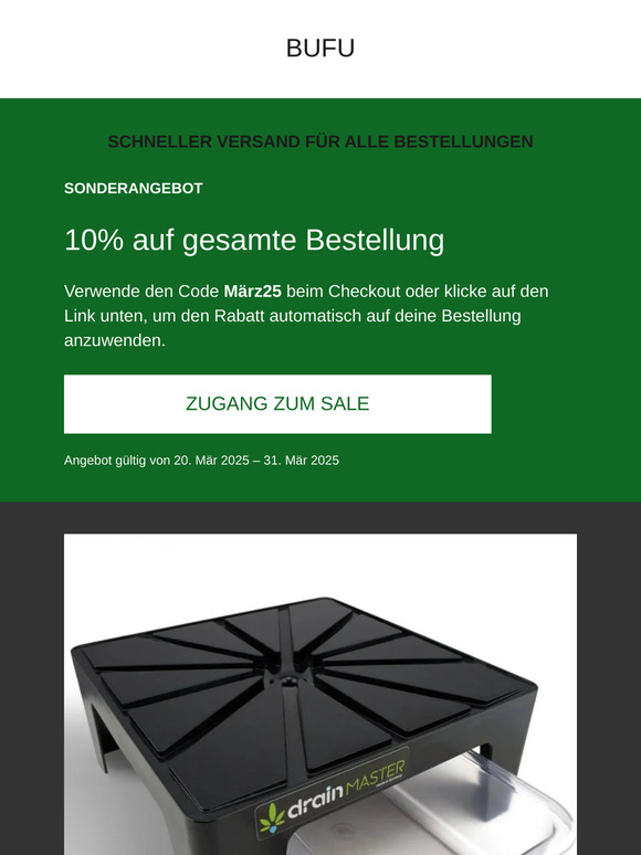 10% Rabatt bis Ende März