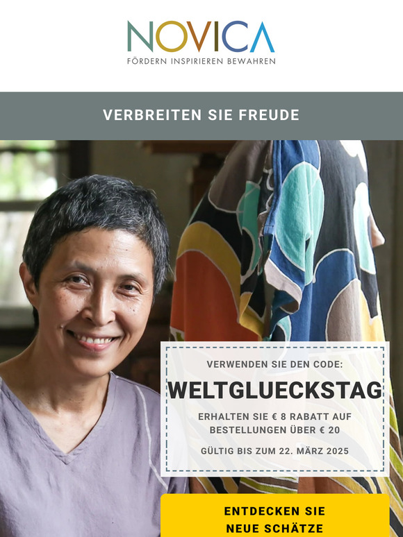 Ihr Rabattcode im Wert von € 8 | Ein Hauch von Glück…