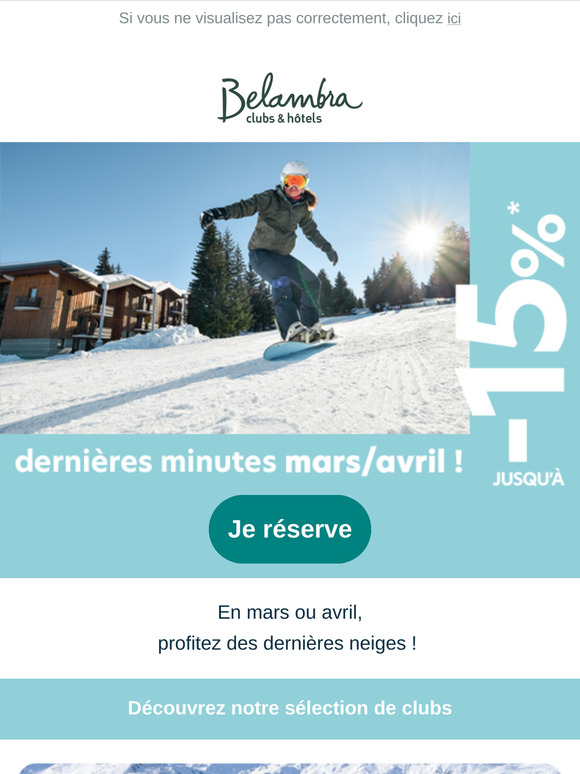 ☃ Partons skier en mars ! Jusqu'à -15% sur votre séjour